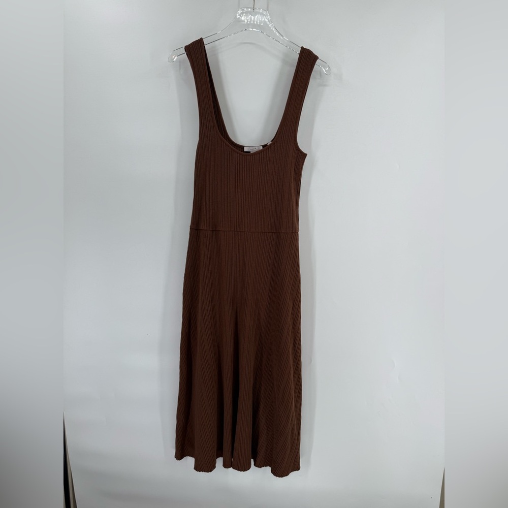 Vince brown rib flared dress size medium‎ - Picture 3 of 7